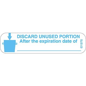 Label "Discard Unused Portion After Expiration Date"