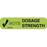Label "Note Dosage Strength"