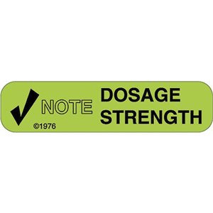 Label "Note Dosage Strength"