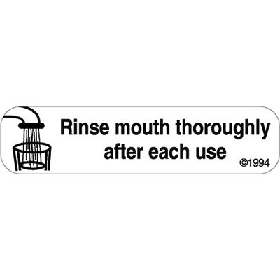 Label "Rinse Mouth Thoroughly After Each Use"