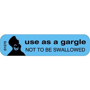 Label "Use as a Gargle Do Not Swallow"