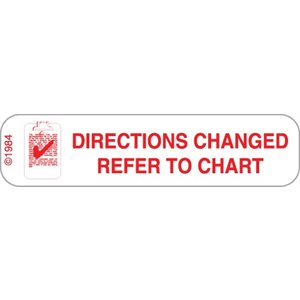 Label "Directions Changed Refer to Chart"