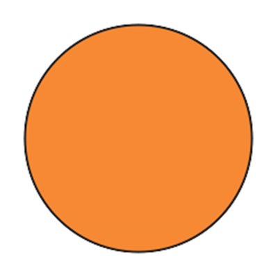Blank Circle Labels, ¾", Orange