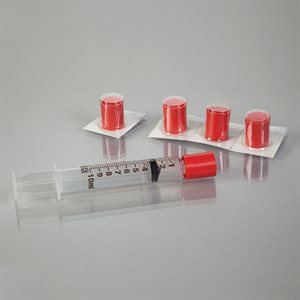 Sterile Tamper-Evident Caps for Luer Lock Syringes, Red