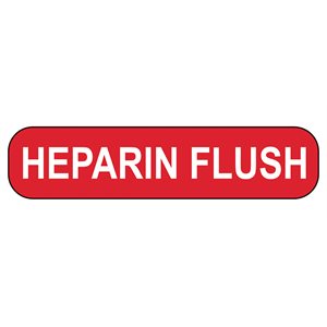 Heparin Flush Labels