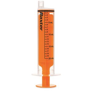 Enteral Syringe with ENFit Connector 20 mL, Clear with Orange Plunger