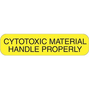 Label "Cytotoxic Material Handle Properly"