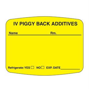IV Piggy Back Additives Labels