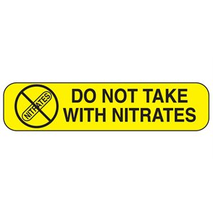  Do Not Take With Nitrates Labels