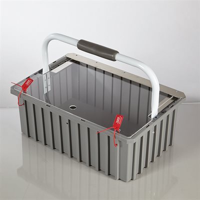 Security Transport Tote with Lid, 16.5x6x11