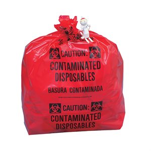 Biohazard Bags - X-Large, 33-Gallon, 20 x 39 x 12-1 / 4