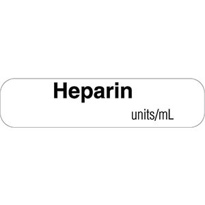 Label "Heparin units / mL"
