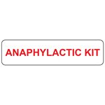 Label "ANAPHYLACTIC KIT" Red Ink / White
