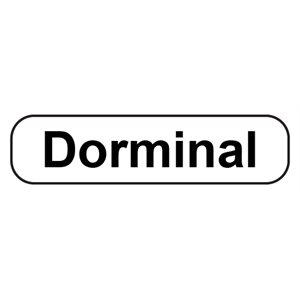 Label "Dorminal" Black Ink / White