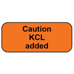 Label "Caution KCL added" Black Ink / Fl. Orange