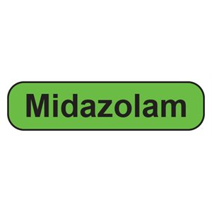 Label "Midazolam" Black Ink / Green