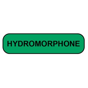 Label "HYDROMORPHONE" Black Ink / Hunter Green