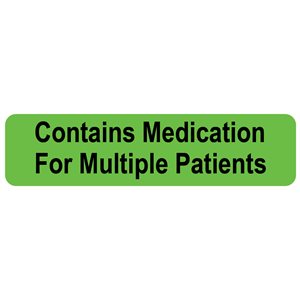 Label: Contains Medication For Multiple Patients