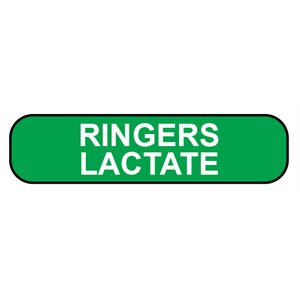 Label "RINGERS LACTATE" White Ink / Green