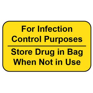 Label "For Infection Control Purposes..." Black Ink / Yellow