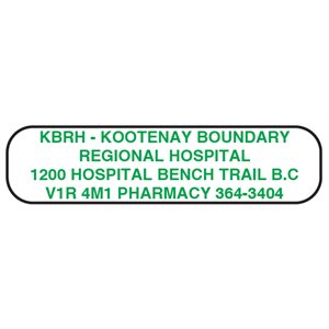 Label: KBRH Kootenay Boundary Regional Hospital...