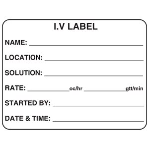 Label "I.V LABEL..." BLACK / WHITE