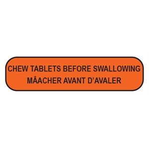 Label: Chew Tablets Before Swallowing...