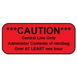 Label: Caution Central Line Only...