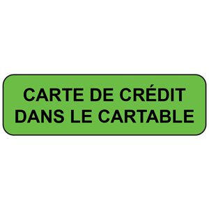 Label: Carte De Credit Dans Le Cartable