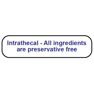 Label: Intrathecal - All ingredients are Preservative Free