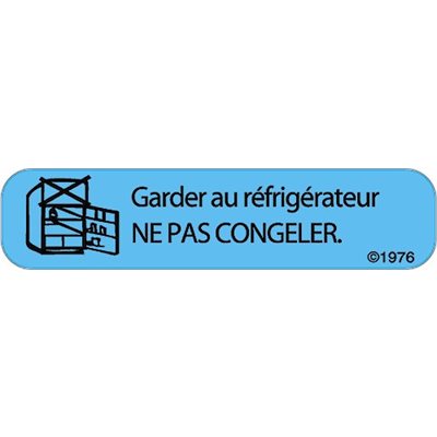 French Label: "Keep refrigerated; do not freeze"