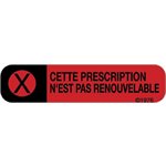 French Label: "Rx cannot be refilled"