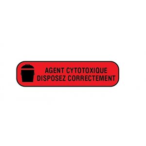 French Label "Cytotoxic Agent Dispose of Properly"