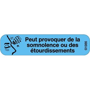 French Label: "May cause drowsiness"