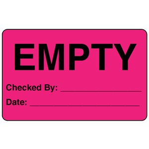 Label: "EMPTY - Checked By / Date"