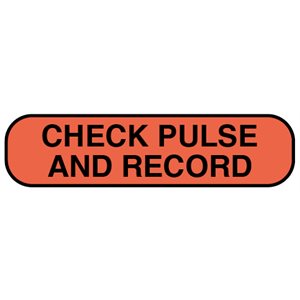 Label: "CHECK PULSE AND RECORD"