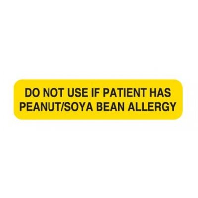Label: "DO NOT USE IF PATIENT HAS PEANUT / SOYA BEAN ALLERGY"