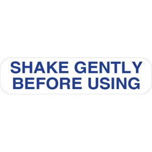Label "Shake Gently Before Using"
