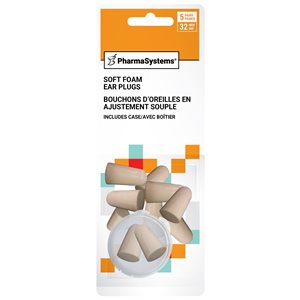 Tapered Soft Foam Ear Plugs, 5 Pairs