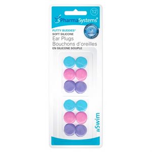 Coloured Silicone Ear Plugs, 6 Pairs