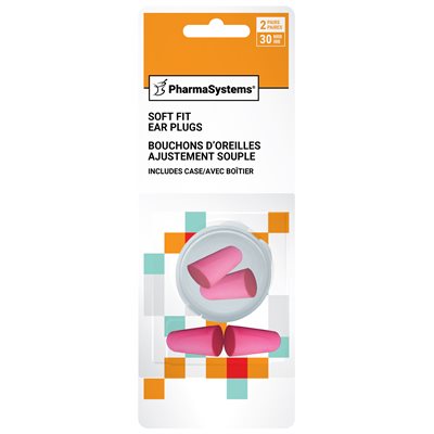 Tapered Foam Pink Ear plugs, 2 Pairs