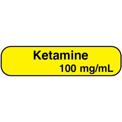 Label: "Ketamine 100 mg / mL"
