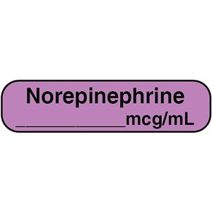 Label: "Norepinephrine mcg / mL"